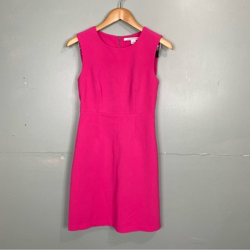 Diane Von Furstenberg Carrie Sheath Dress Pink‎ Sz 2